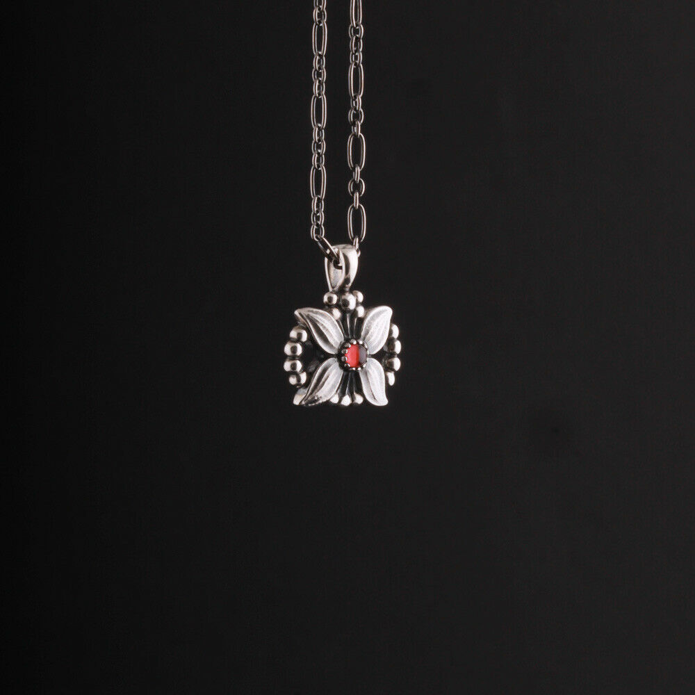 GEORG JENSEN Sterling Pendant Of The Year 1998 / 2018 Silver w. Garnet. RARE!