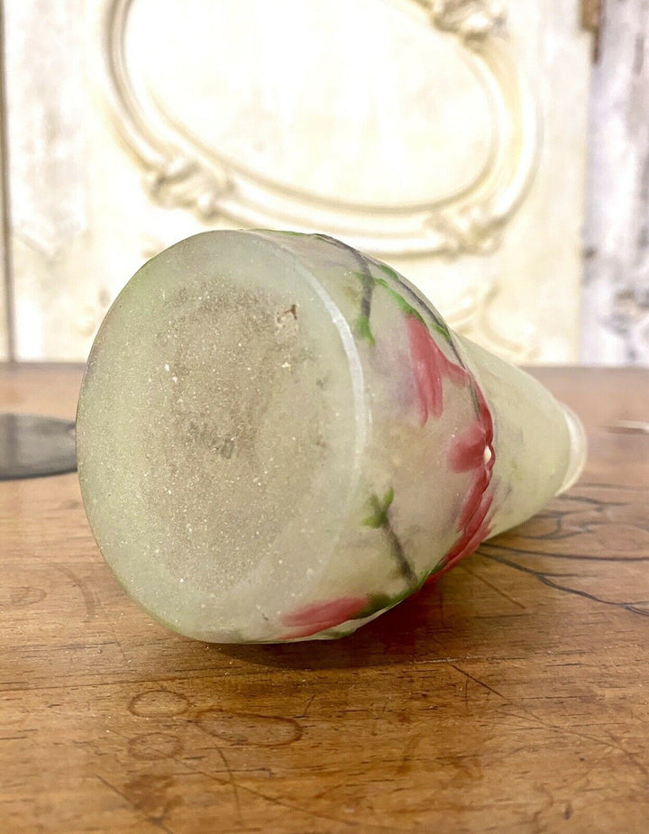 Gabriel Argy-Rousseau - Petit Vase En Pate De Verre, Decor De Fleurs Art Nouveau