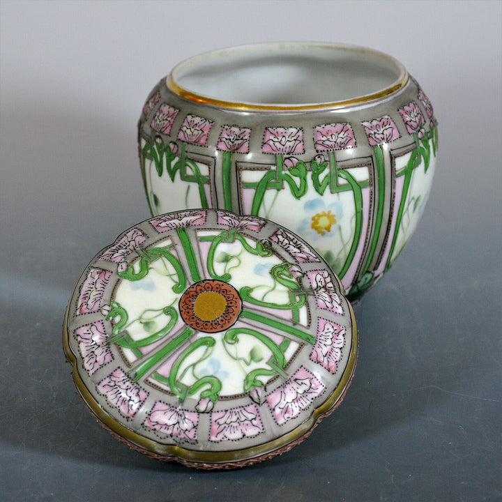 Morimura Nippon Hand Painted Humidor - Extravagantly Decorated - 1891-1911 Mark