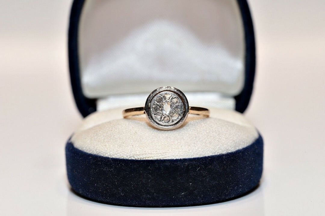 アンティーク オリジナル ヴィクトリアン 18K ナチュラルローズカットダイヤモンドのリング