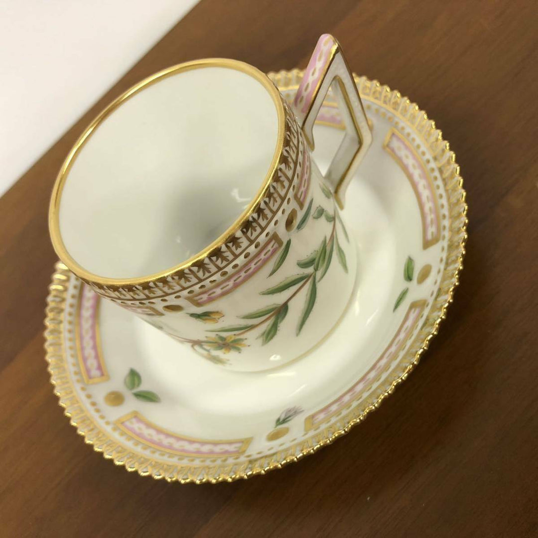 Unused Royal Copenhagen Flora Danica Chocolate Cup & Saucer C&S Demitasse