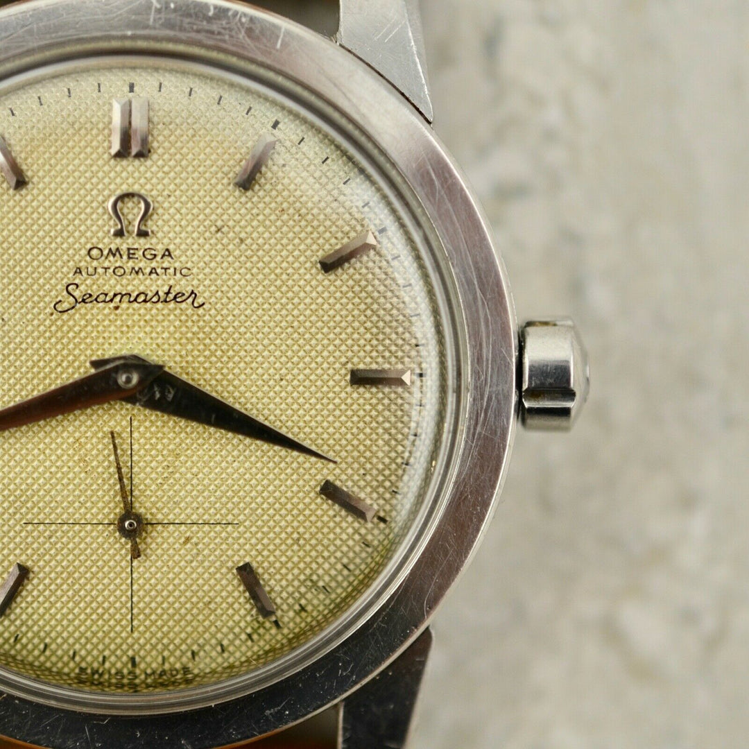 Vintage C1954 Omega Seamaster Automatic Honeycomb dial ref.2576-6 watch in steel