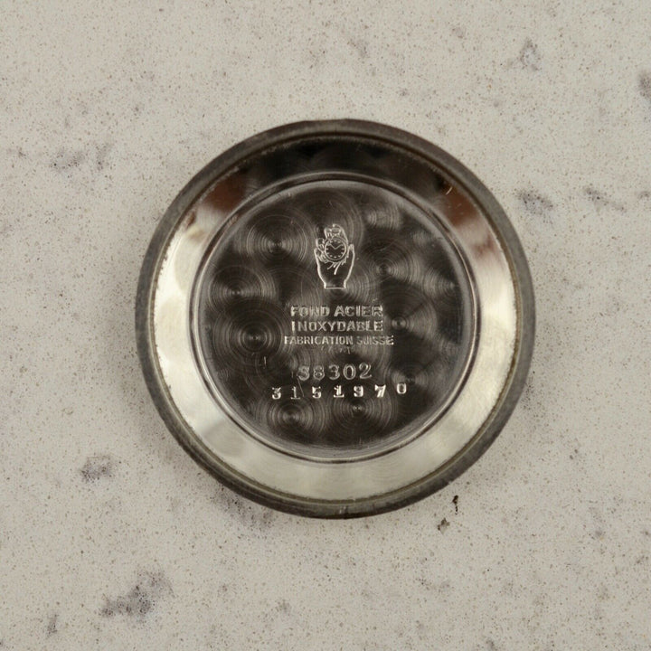 1960年　モバードヴィンテージウォッチ（NOS）　カラトラバ MOVADO Calatrava スチール製　箱とタグ付き