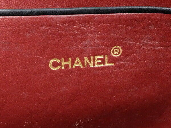 AUTH CHANEL BLACK CLASSIC LAMBSKIN TOTE SHOULDER BAG