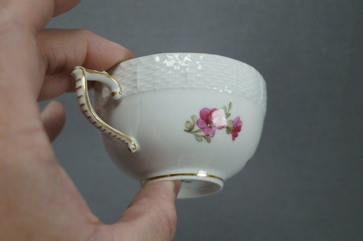 KPM Berlin Hand Painted Dresden Floral Butterfly & Gold Tea Cup & Saucer B