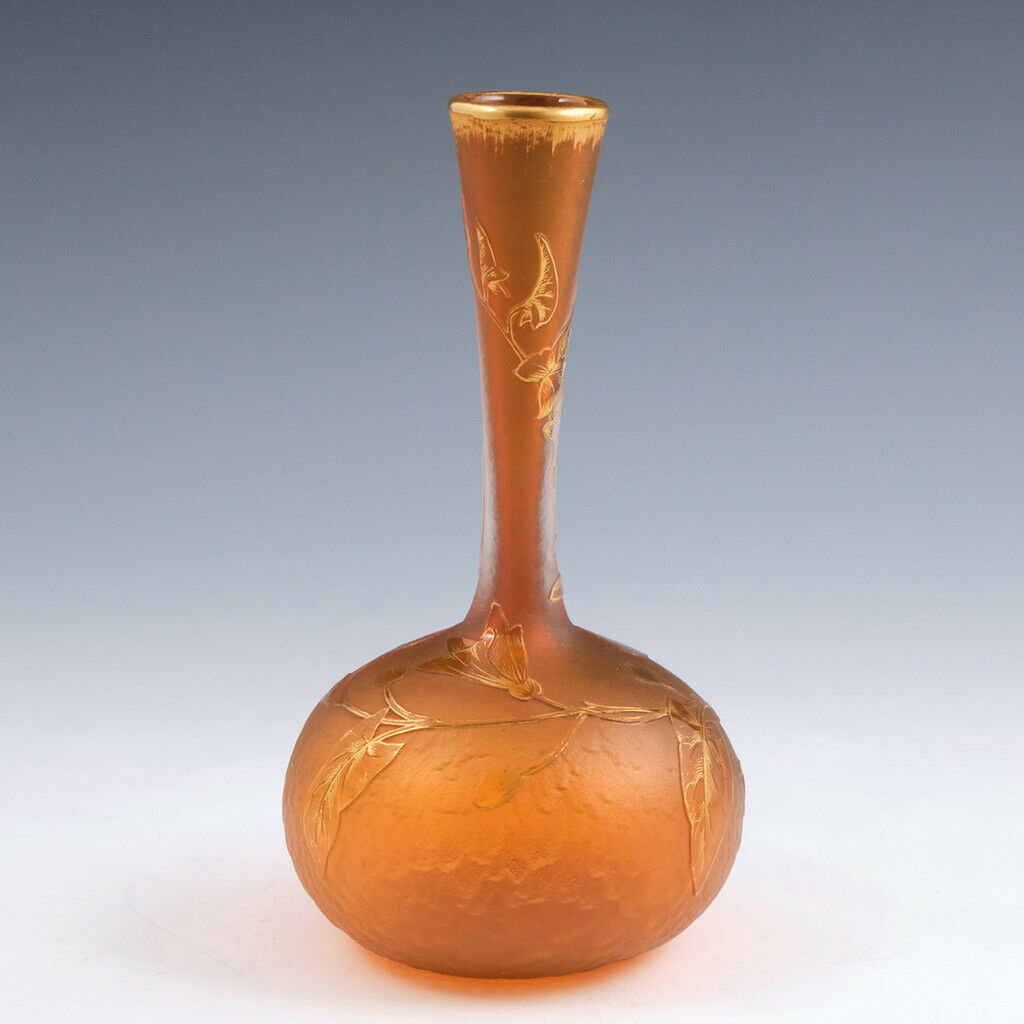 ドーム兄弟( DAUM NANCY)　金色の朝顔デコの花瓶　1895年