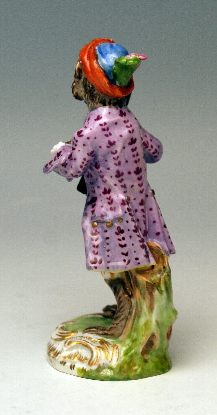 邁森 MEISSEN マイセン FIGUR AFFENKAPELLE FAGOTTIST MONKEY ORCHESTRA NR: 18 UM 1840