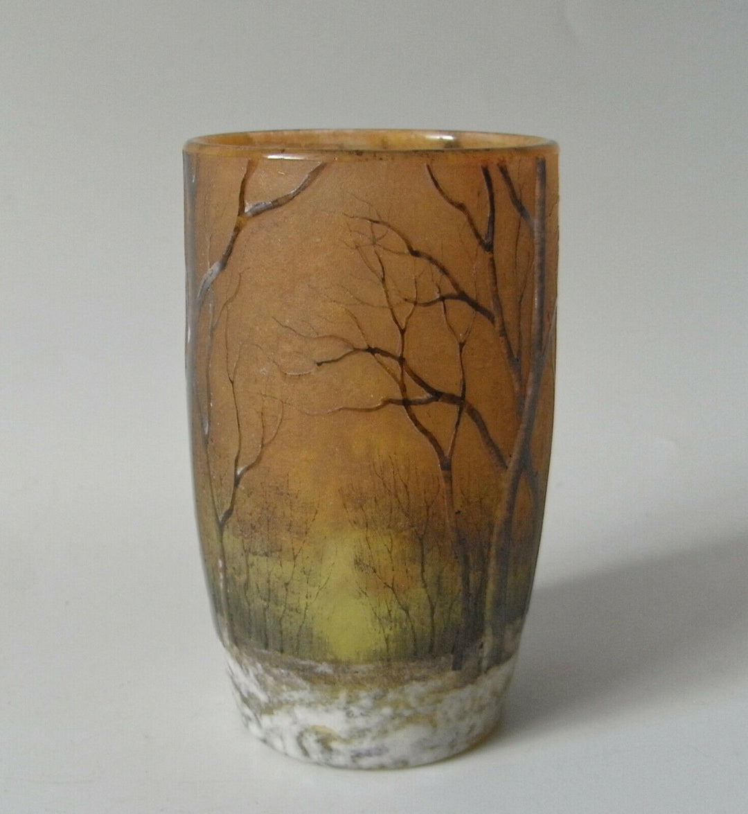 DAUM FRÈRES, NANCY: VASE "ARBRES EN HIVER" 1890-96 SIGNIERT garantiert original