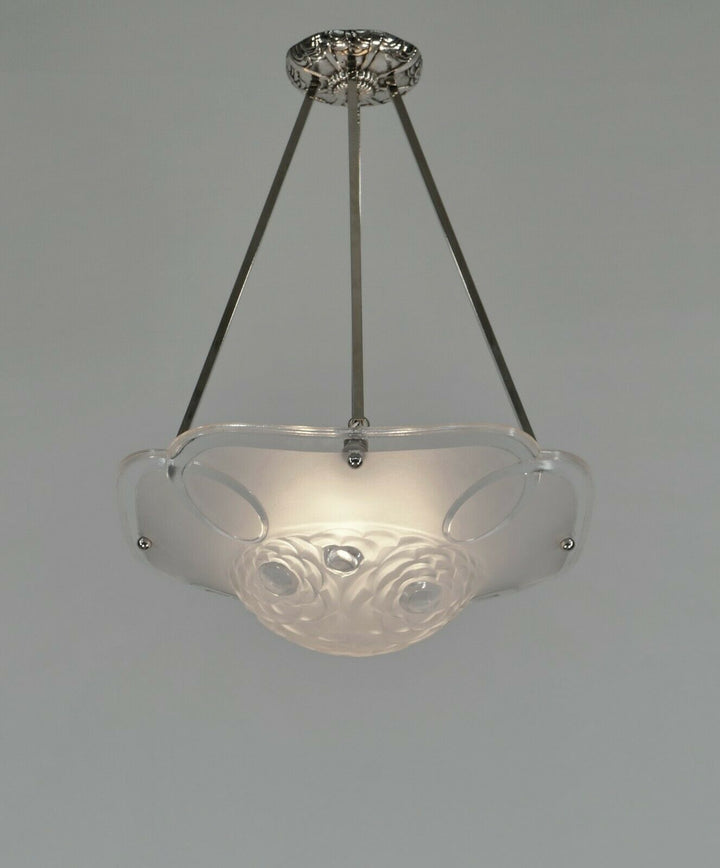 DEGUE : FRENCH 1930 ART DECO PENDANT ......... chandelier lamp muller era France