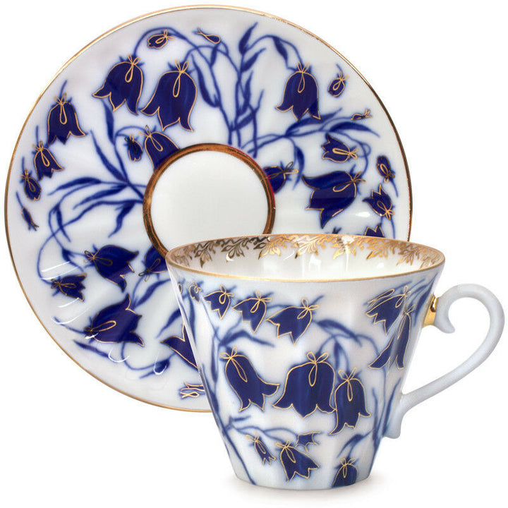 インペリアルポーセリン　ティーカップ＆ソーサー　ロモノーソフ　ブルーベル模様