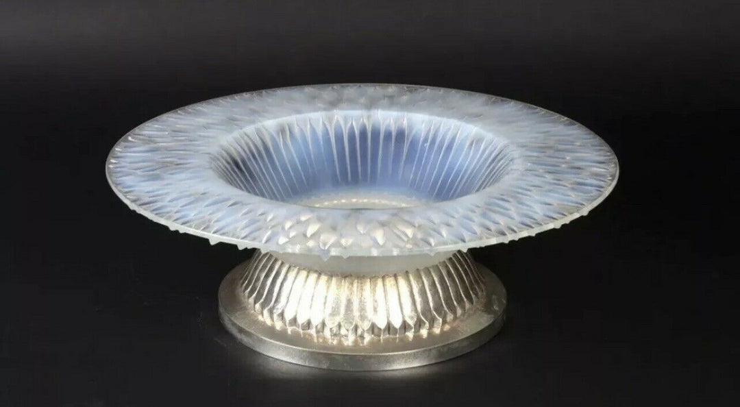 Coupe Flora Bella Rene Lalique R.Lalique Opalescent Pied Argent Silver Foot