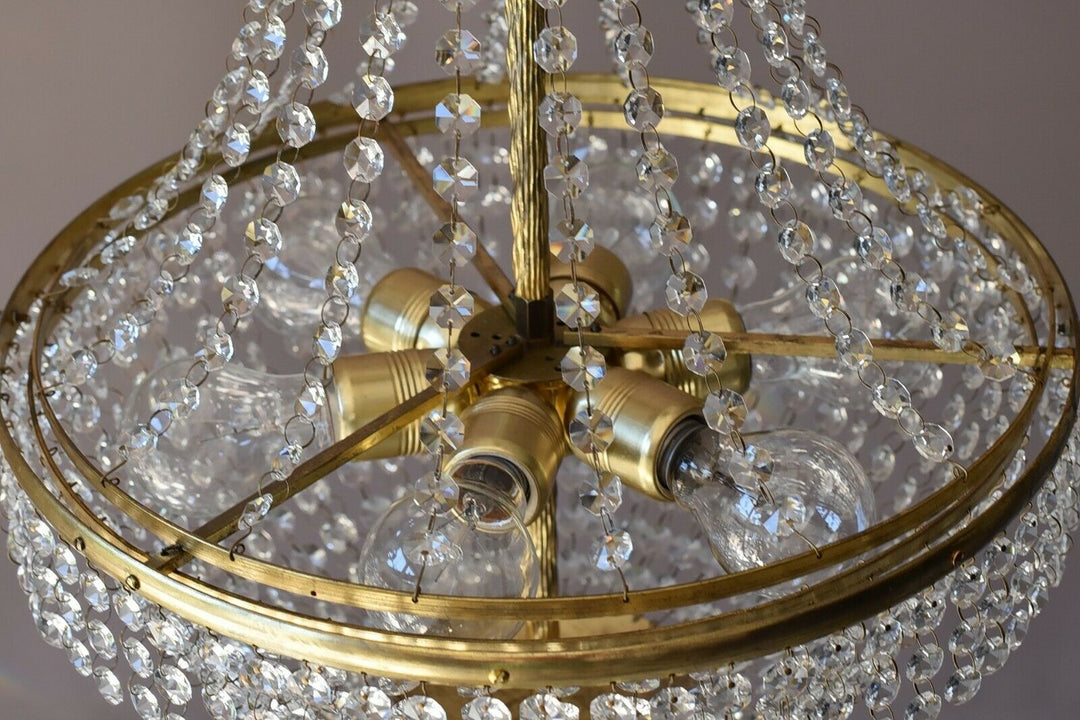 Matching Antique Style Vintage Crystal Chandeliers, Home Lighting, Lamp, Pendant