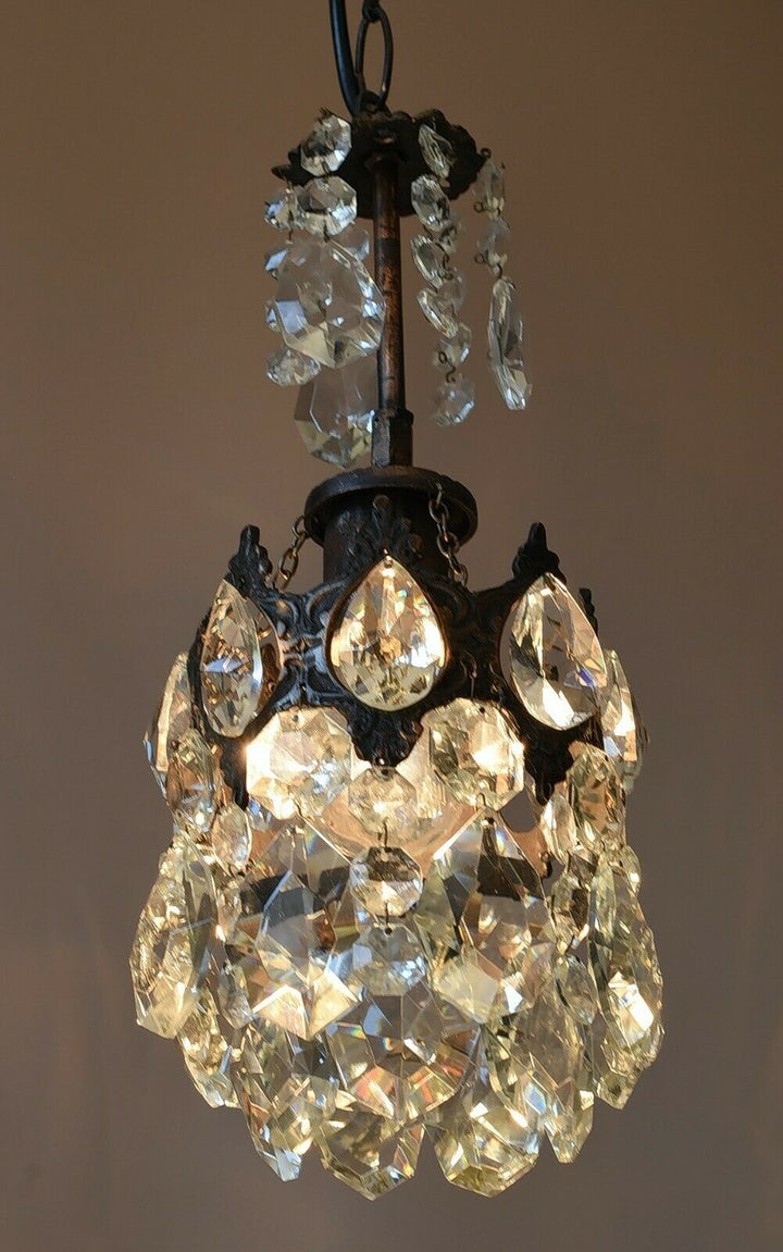 Vintage Crystal Chandelier Antique Brass French Style Home Lighting Retro lamp