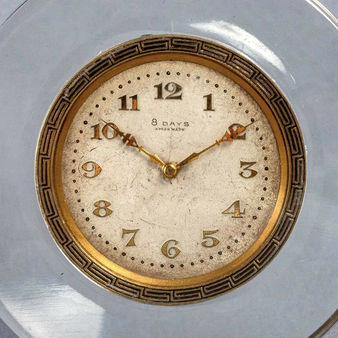 Pendulette Pierrots Verre Rene Lalique R.Lalique Glass Clock Mechanical Movement