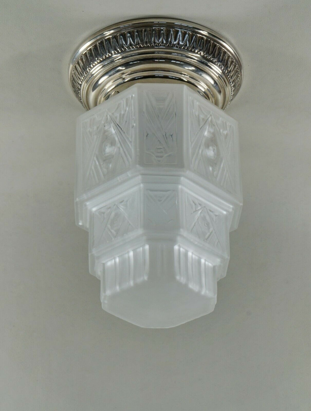 GEORGES LELEU : FRENCH 1930 ART DECO FLUSH MOUNT ...... chandelier lamp pendant