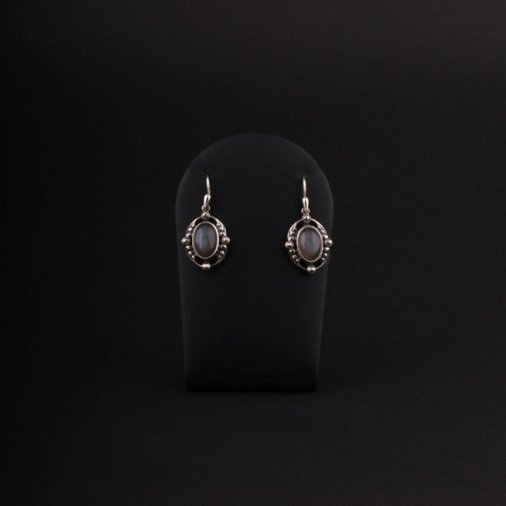 ジョージジェンセン(Georg Jensen)　シルバーイヤリング　グレイムーンストーン　2018年