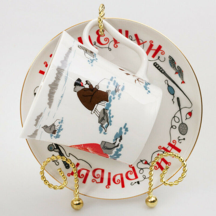 Imperial Porcelain Teacup & Saucer Lomonosov Mug LFZ No Scales! Fisherman Gift