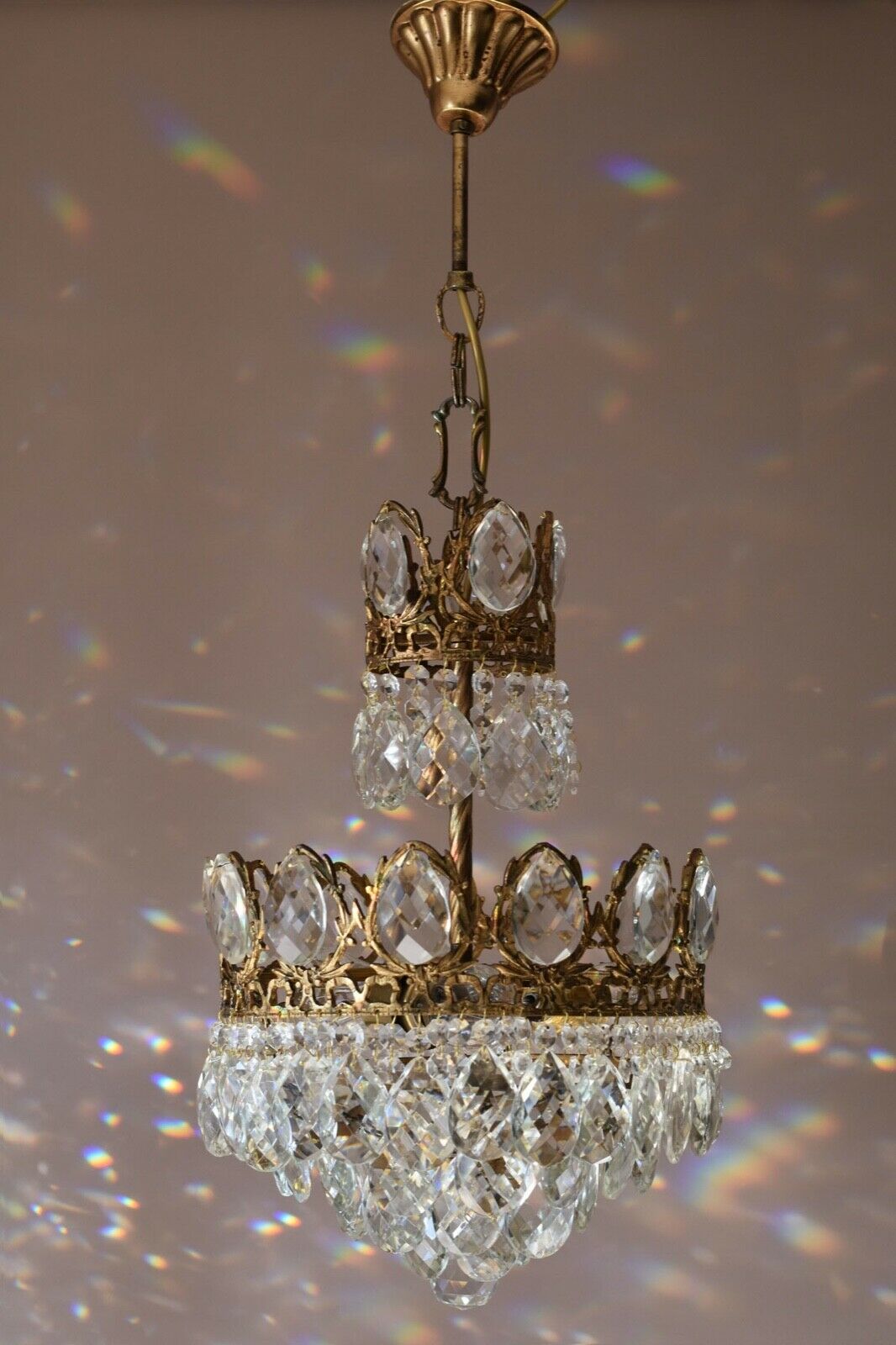 Easy Fit Antique / Vintage Crystal Chandelier, Empire Style Home Living Lamp