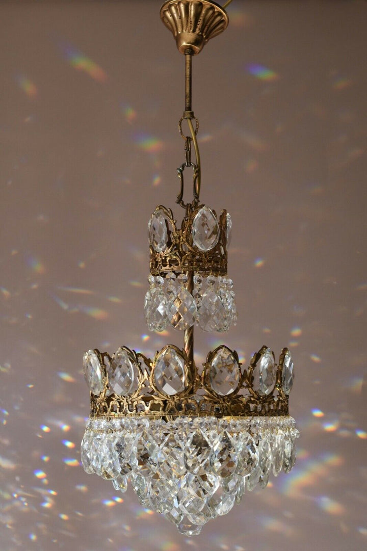 Easy Fit Antique / Vintage Crystal Chandelier, Empire Style Home Living Lamp