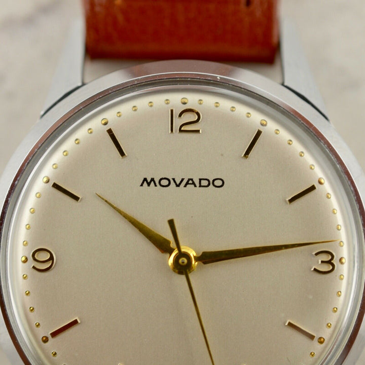 1960年　モバードヴィンテージウォッチ（NOS）　カラトラバ MOVADO Calatrava スチール製　箱とタグ付き