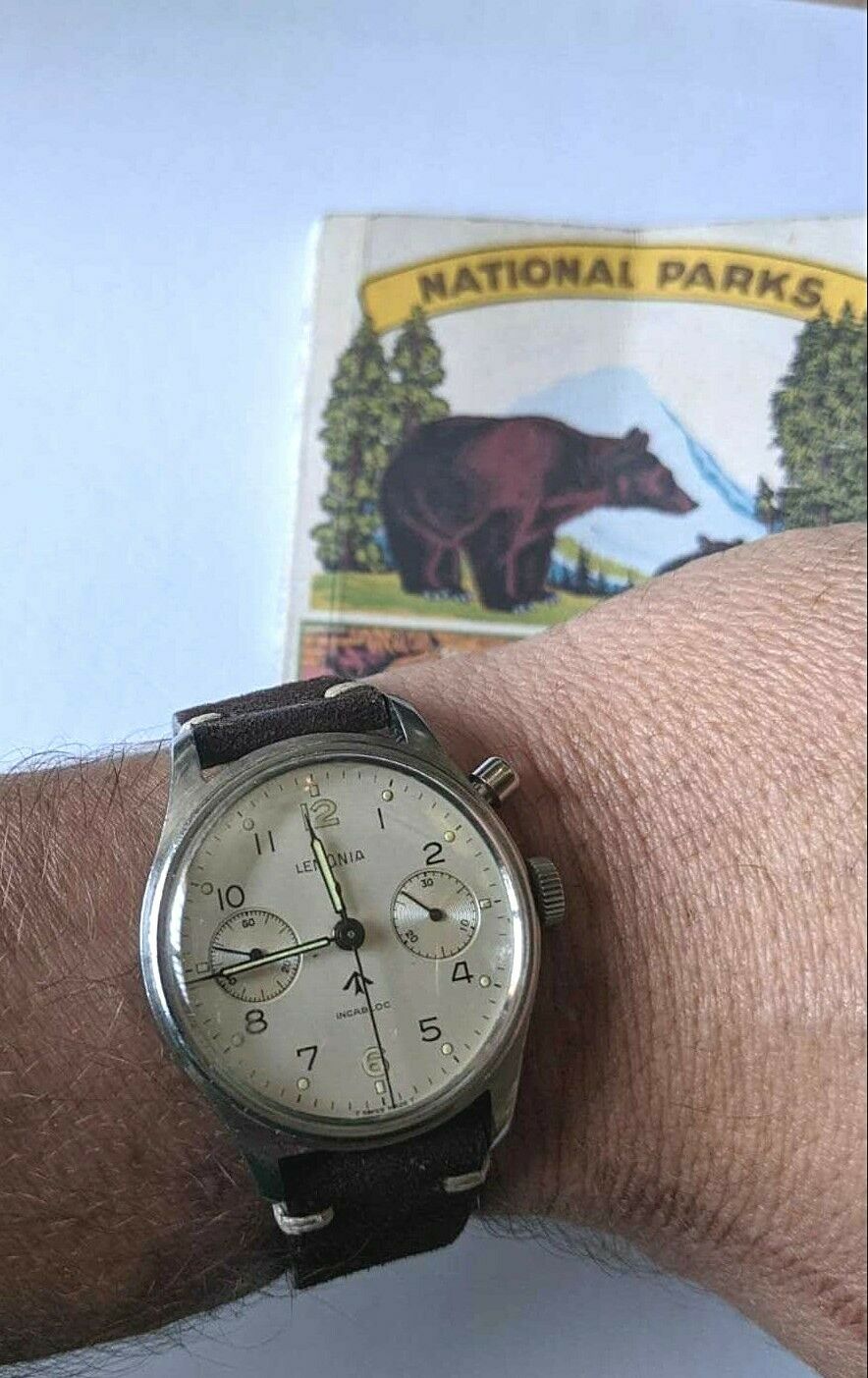 Lemania Vintage Chronograph Monopusher Royal Navy HS9