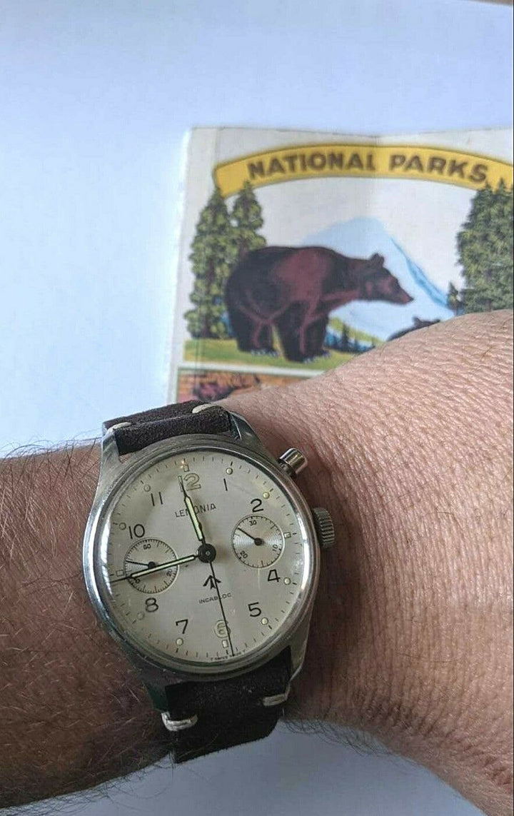 Lemania Vintage Chronograph Monopusher Royal Navy HS9