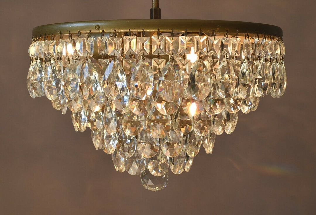 Flush Antique French Vintage Crystal Chandelier Pendant Ceiling Hallway Lighting