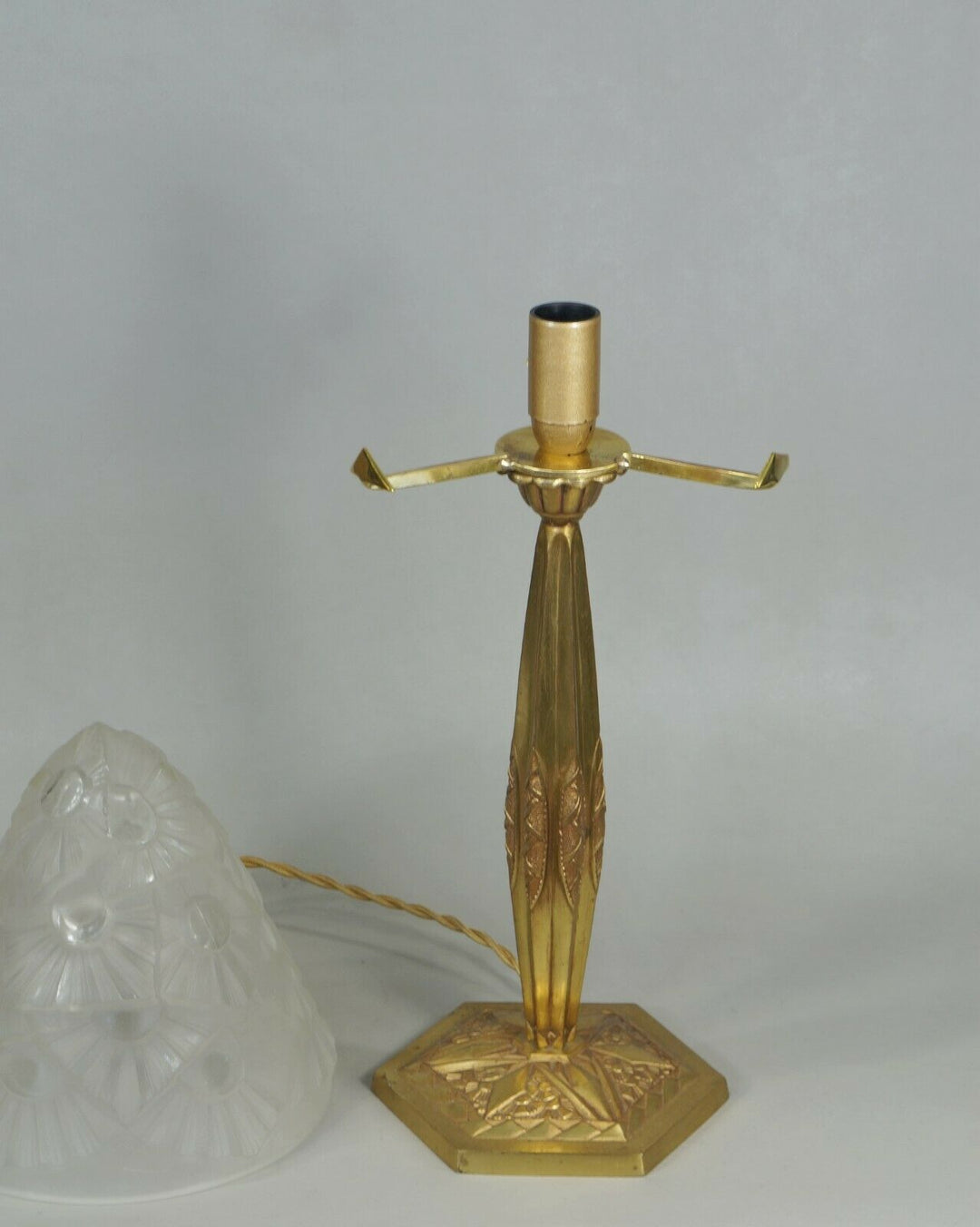 フランシス・ウーベン＆デュゲ(F.HUBENS & DEGUÉ) 1930年頃 アール・デコ調ランプ 大型