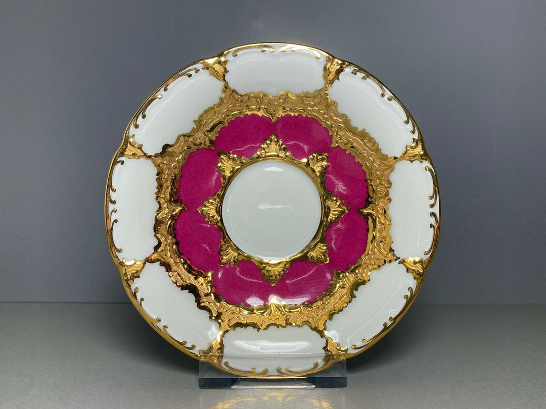 MEISSEN MOKKA GEDECK 2-TLG TASSE UT B-FORM WEINROT ROT BORDEAUX VIEL GOLD Nr.4