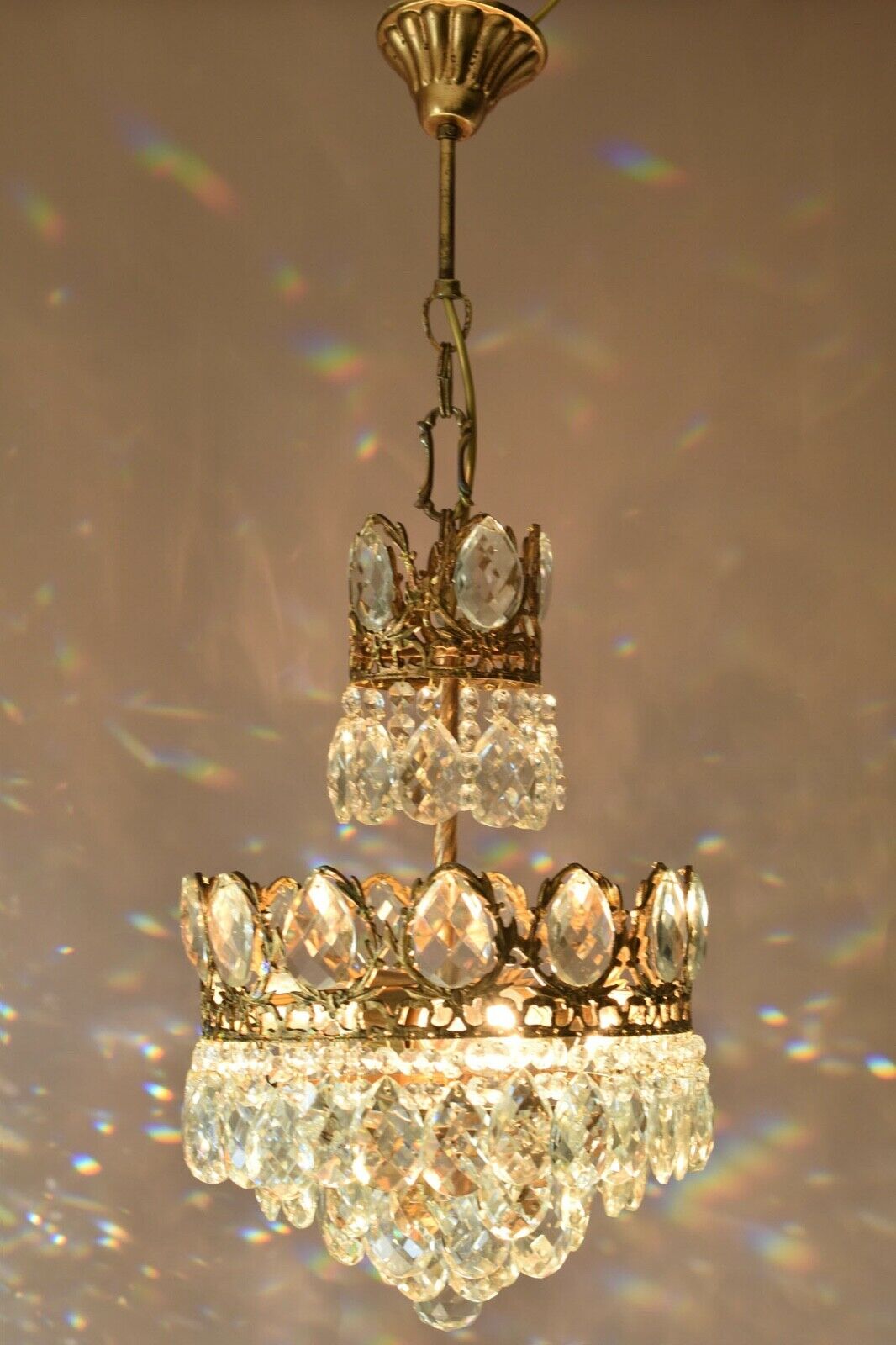 Easy Fit Antique / Vintage Crystal Chandelier, Empire Style Home Living Lamp