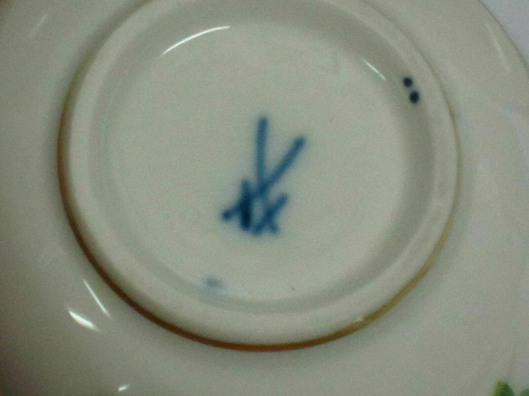 MEISSEN A-KANTE MIT BLUMEN 3 TEILIGES KAFFEE-GEDECK 1.WAHL