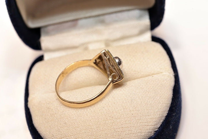 アンティーク アールデコ オリジナル 14K ナチュラルダイヤモンドのナヴェットリング