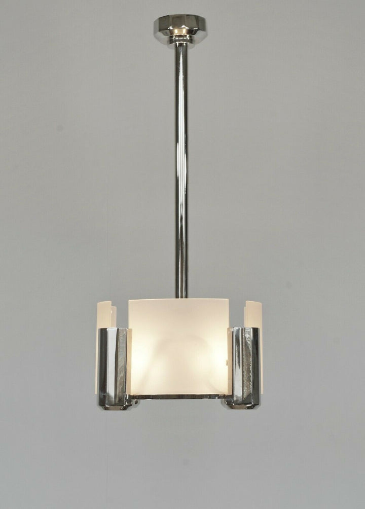 BUIRET-DEBEAURAIN : FRENCH 1930 MODERNIST ART DECO CHANDELIER ...... lamp France