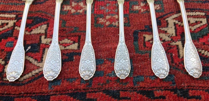 CHRISTOFLE CARDEILHAC STERLING SILVER ICE CREAM SPOONS SET OF SIX