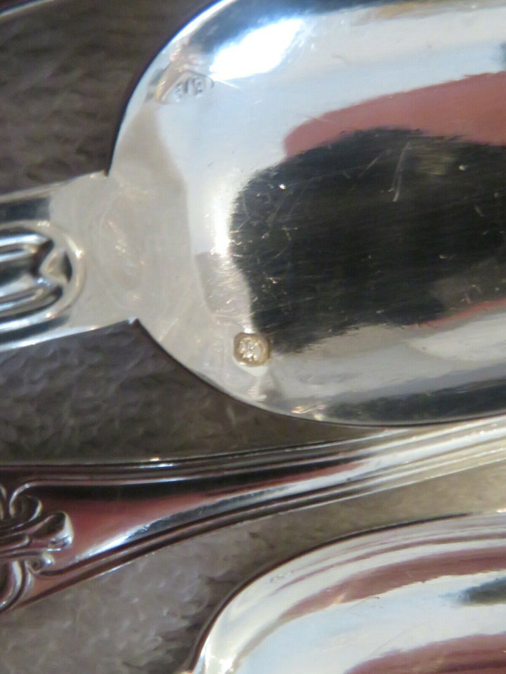 Gorgeous 19th c french 950 silver 12 coffee spoons Puiforcat shells LXIV st