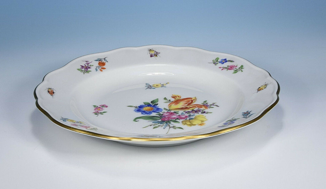 Meissen " Flower Bouquet & Insects " Bread Plate 16,5 Cm. 1.Wahl