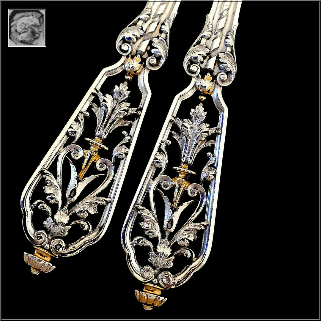 Puiforcat French Sterling Silver Strawberry Set, Francois 1 er, Renaissance