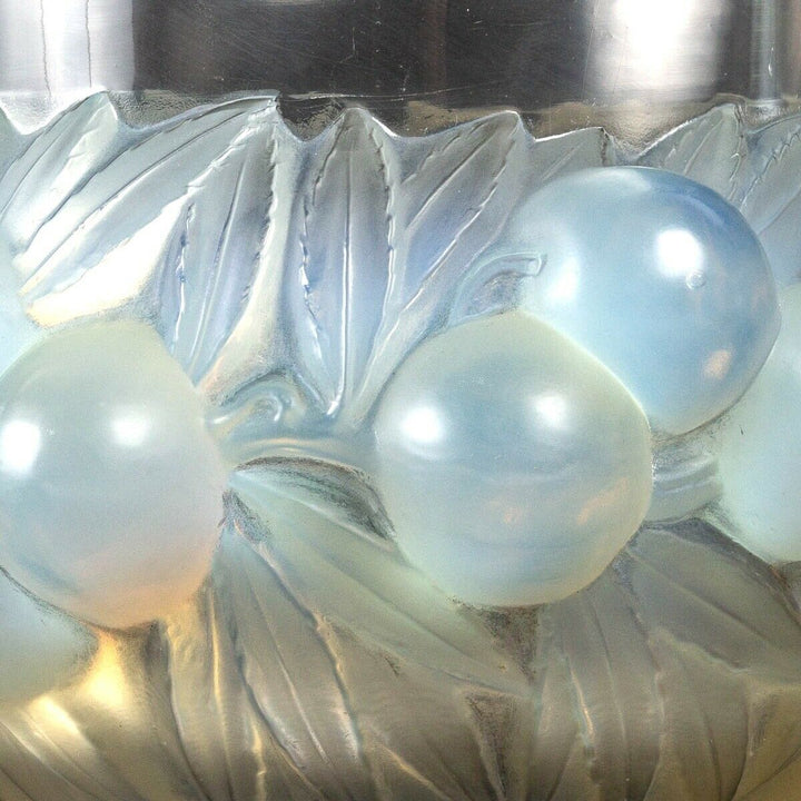 Vase Prunes Verre Opalescent René Lalique R.Lalique Opalescence Glass Plums