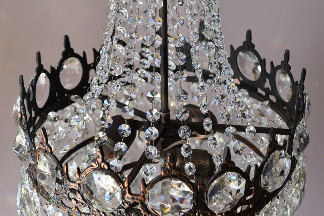 Empire Antique Style Vintage Crystal Chandelier, Ceiling lighting Pendant Lamp