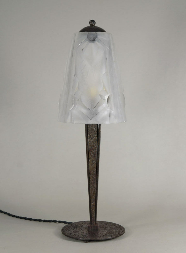 ムイネ　デュゲ　フランス製アールデコランプ　1930年　錬鉄・ガラス製