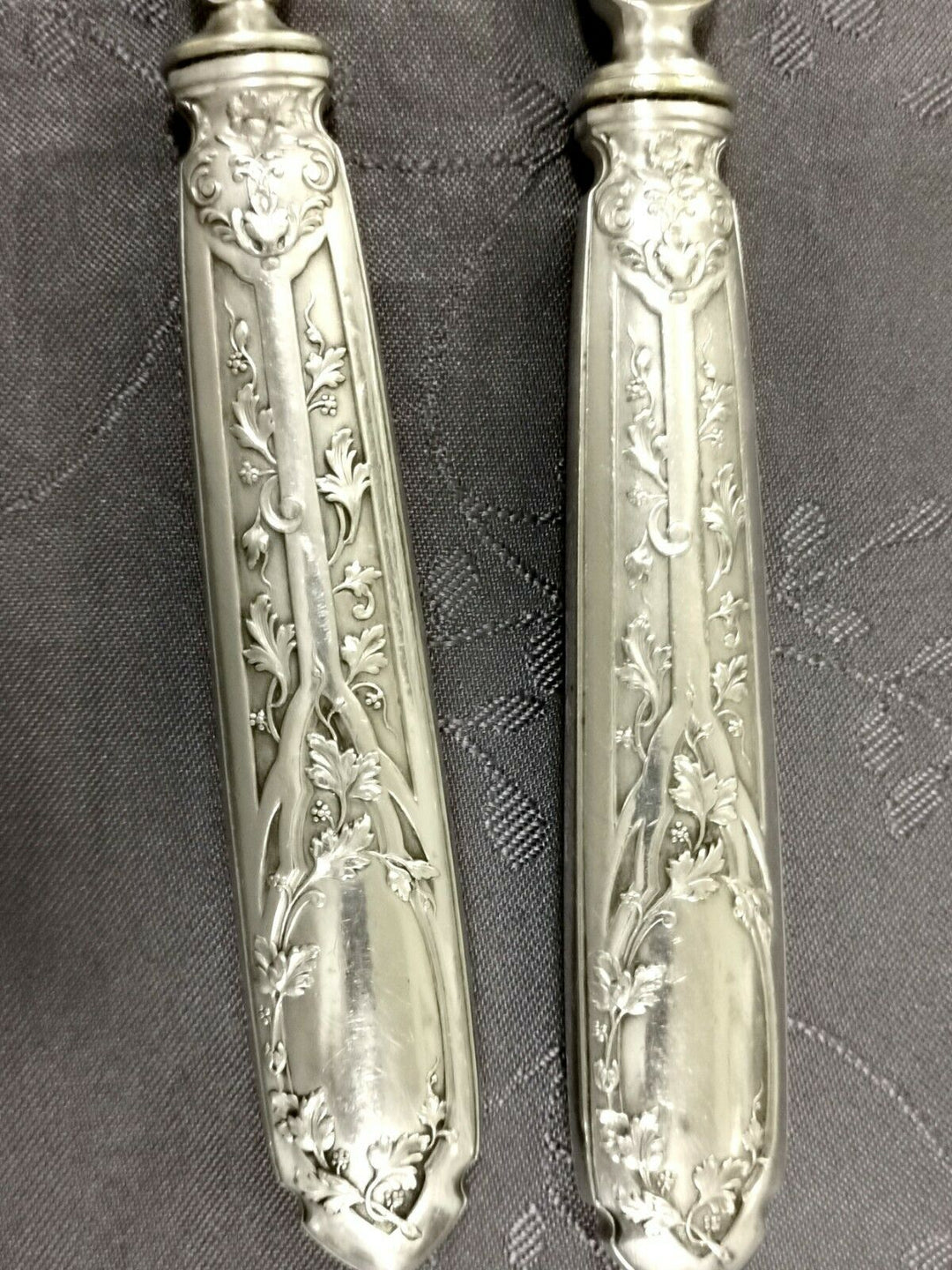 Solid Silver Puiforcat Modern Foliage Covered Service A Fish l2