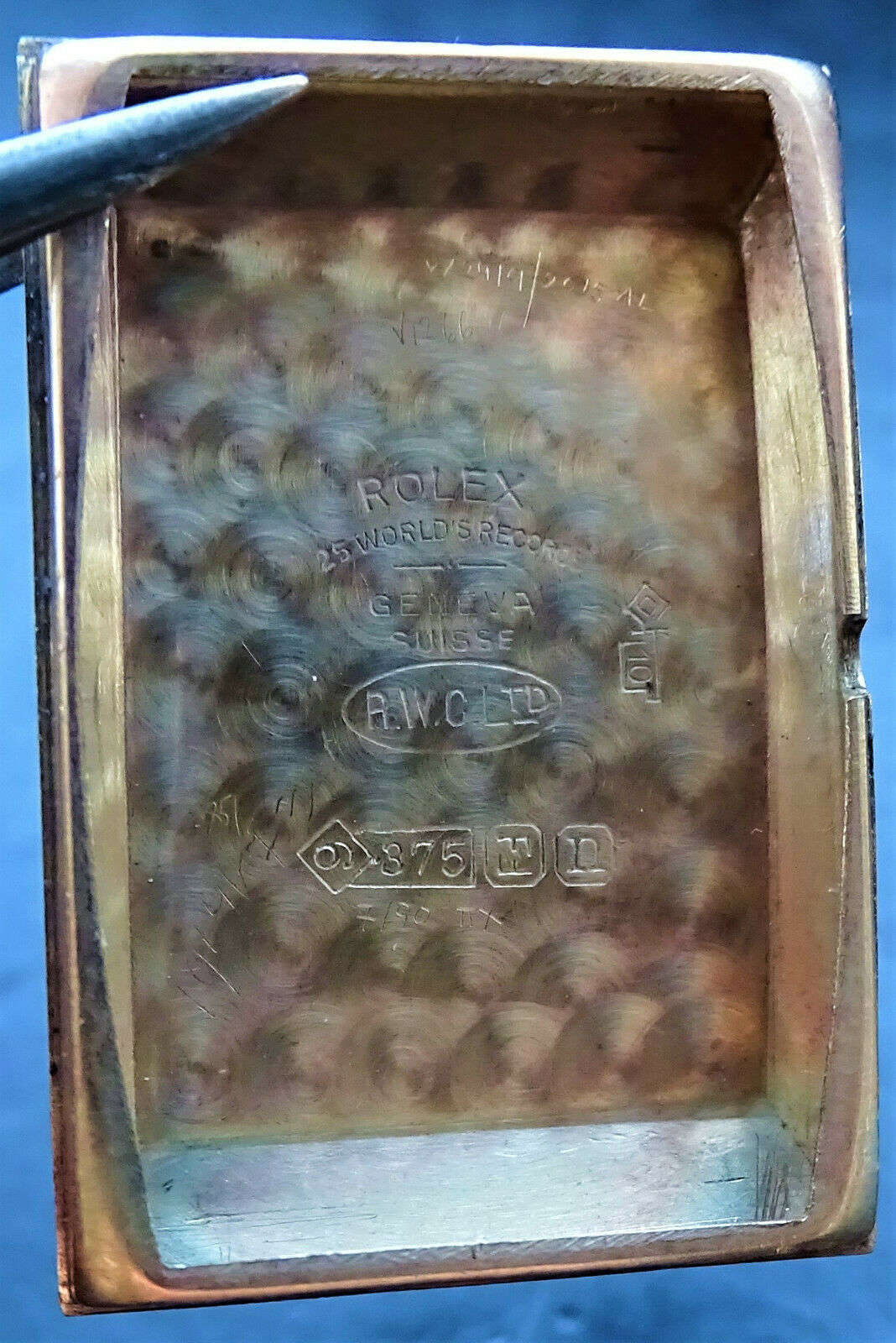 Rolex ♛ 2536 Art Deco Yellow Gold 9C 375 Antique Luxury Men's Watch 1930 Service