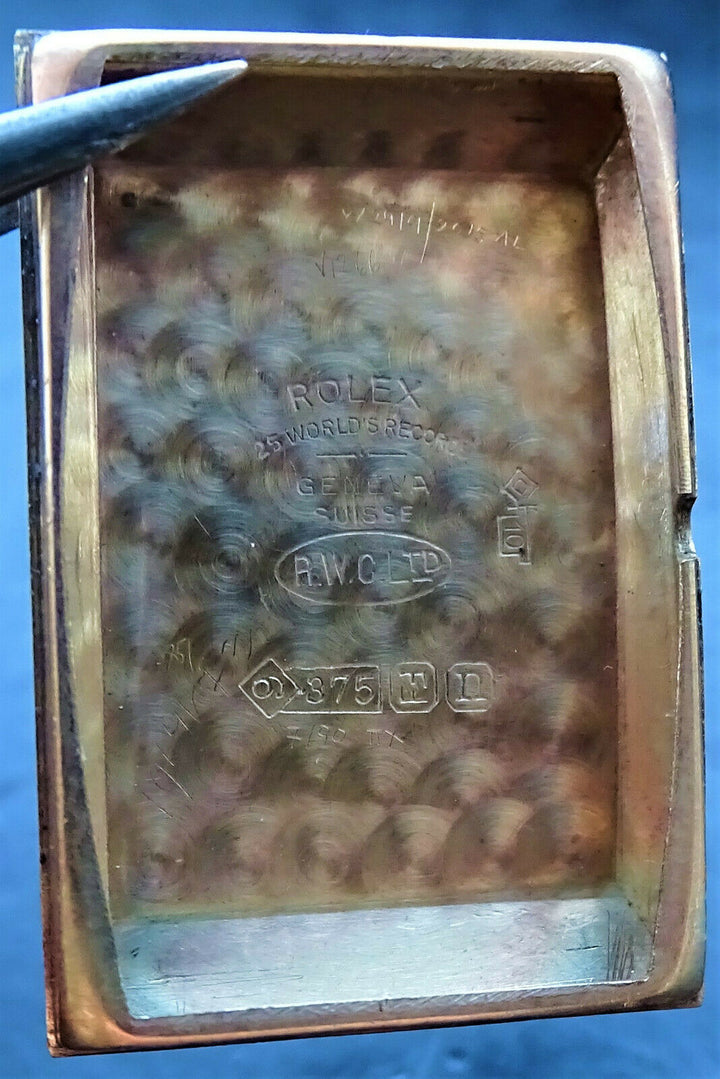 Rolex ♛ 2536 Art Deco Yellow Gold 9C 375 Antique Luxury Men's Watch 1930 Service