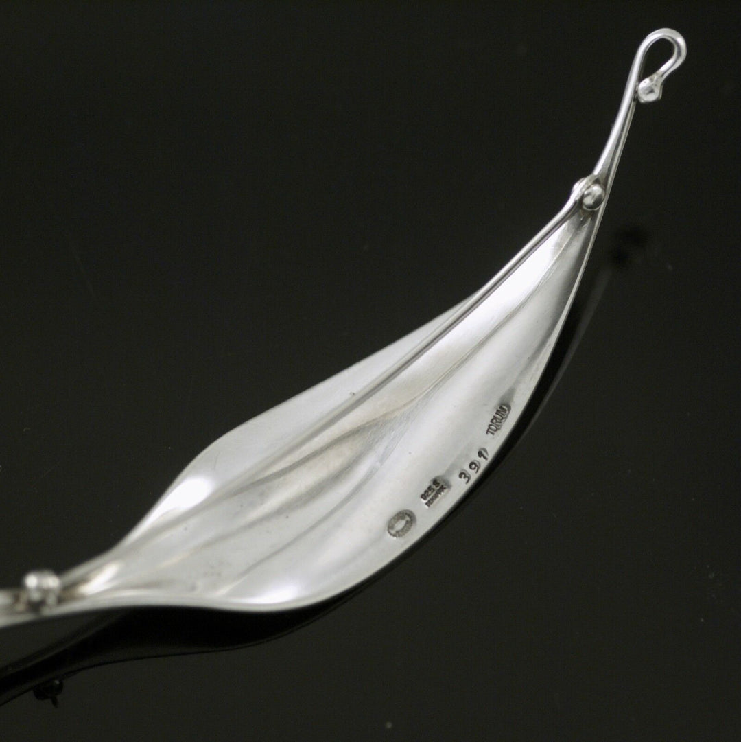 極美品プリュム羽ジョージジェンセンブローチ391TORUN 極美品GeorgJensenプリュム羽ジョージジェンセンブローチ