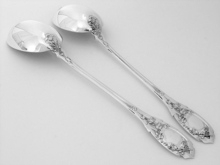 Puiforcat French Sterling Silver 18k Gold Salad Serving Set 2 Pc, Moderne