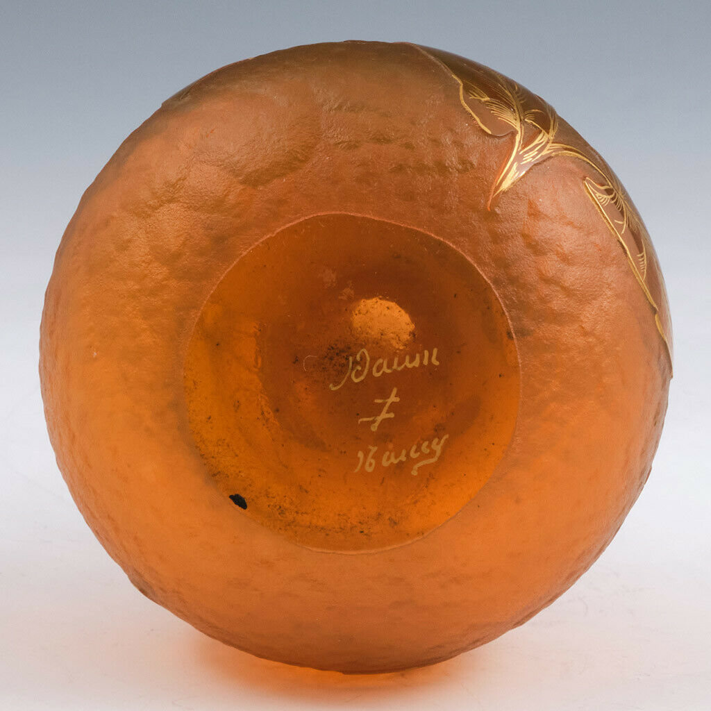 ドーム兄弟( DAUM NANCY)　金色の朝顔デコの花瓶　1895年