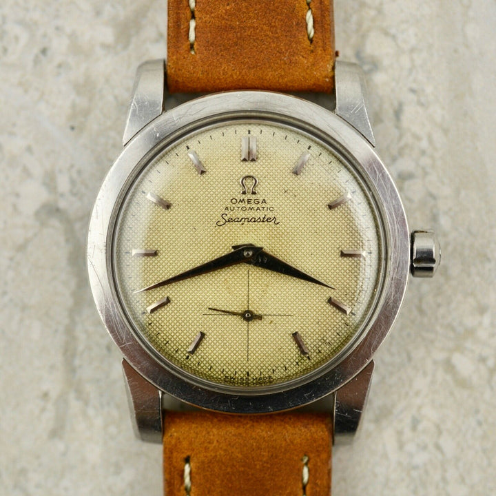 Vintage C1954 Omega Seamaster Automatic Honeycomb dial ref.2576-6 watch in steel