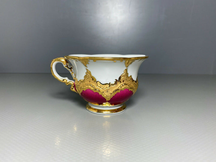 MEISSEN MOKKA GEDECK 2-TLG TASSE UT B-FORM WEINROT ROT BORDEAUX VIEL GOLD