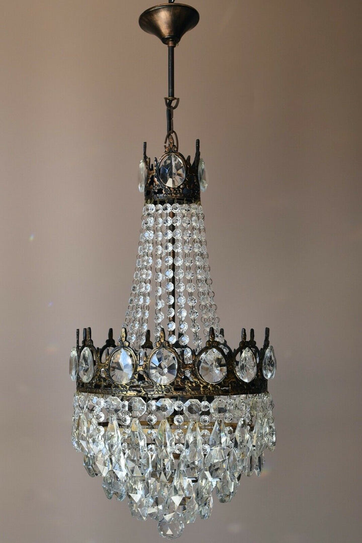 Oriental Vintage Crystal Chandelier, Home Antique Lighting, French Lighting lamp