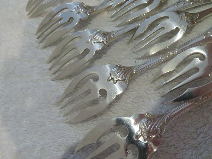 1900 french silver (minerve 950) 10 fish forks E Puiforcat french rococo st